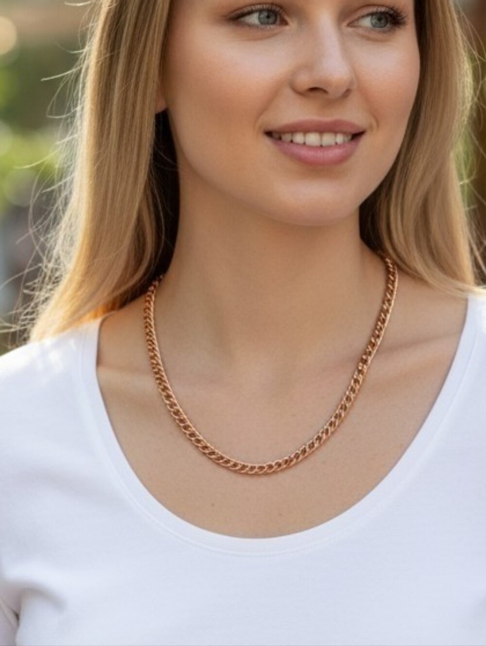 Classic Copper Curb Chain Necklace